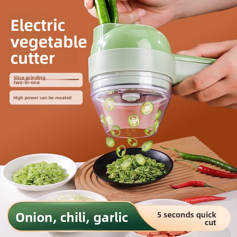 Burr Hand Grinder - 4In1 Electric Vegetable Cutter Set Handheld
