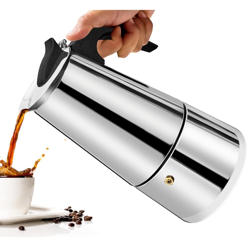 6 Cup Mocha Pot Stainless Stee - Moka Pot Stove review and price