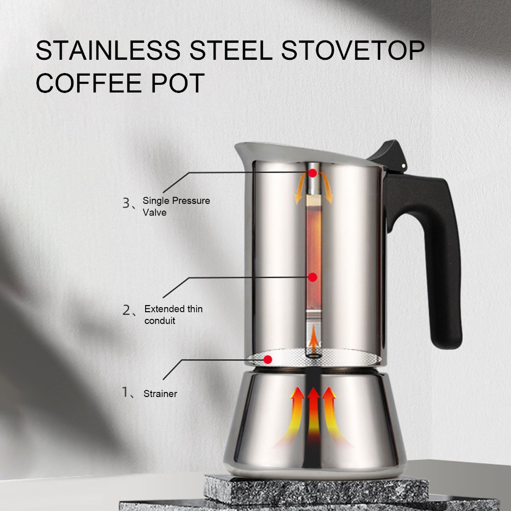 Stainless Steel Moka Pot Large - Moka Pot Stove review and price
