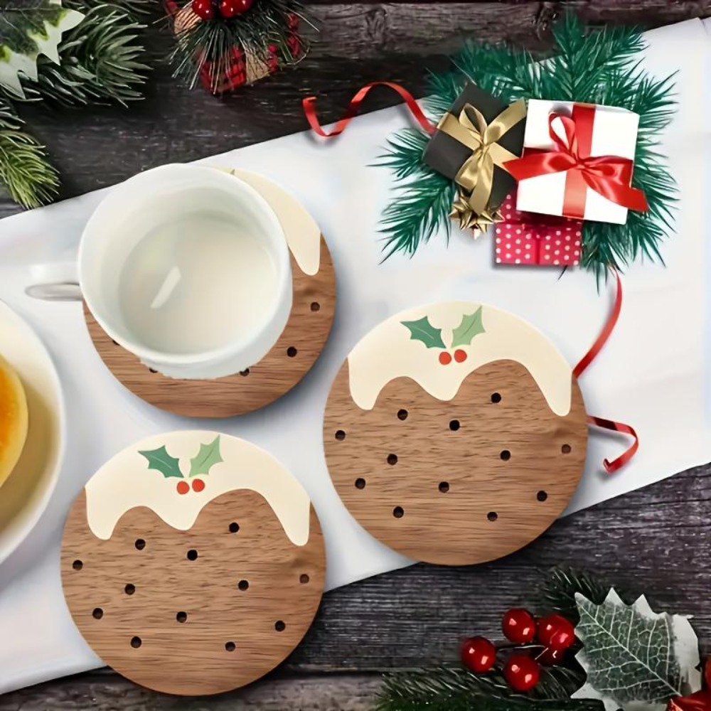 Wooden Cup Coasters Set Puddin - Coffee Tea And Sugar Set review and price