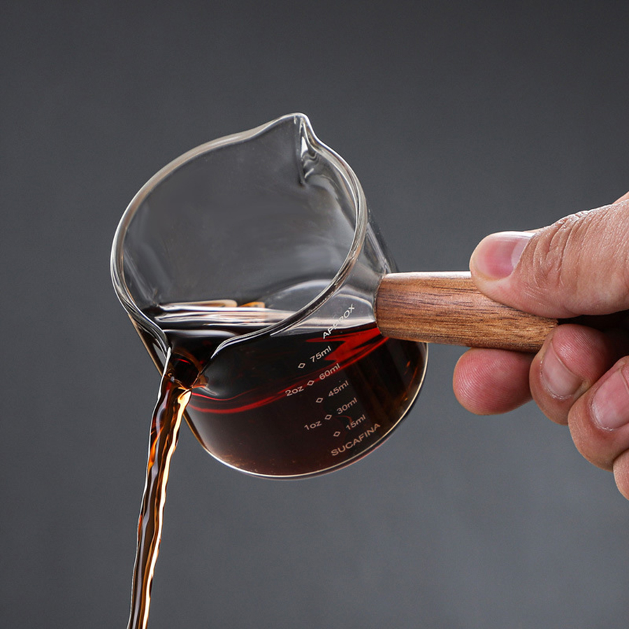 50-250ml Wood Handle Glass Esp - Barista Milk Jug review and price